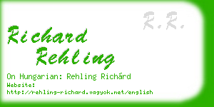 richard rehling business card